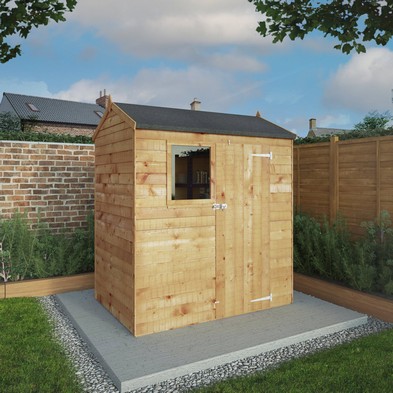 Product photograph of Mercia 5 11 X 4 3 Reverse Apex Shed - Budget Dip Treated Overlap from QD stores