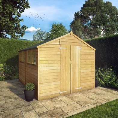 Product photograph of Mercia 8 2 X 9 10 Apex Shed - Budget Dip Treated Overlap from QD stores