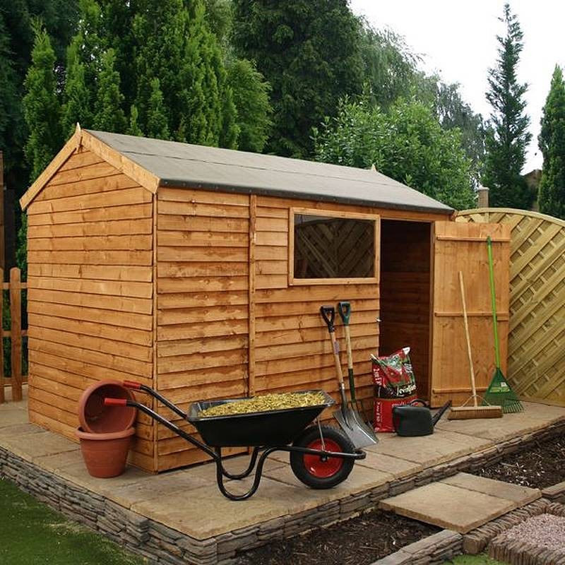 Mercia 9' 10" x 6' 3" Reverse Apex Shed - Budget Dip Treated Overlap