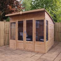 See more information about the Mercia Helios 8' 2" x 9' 7" Curved Summerhouse - Premium Dip Treated Shiplap