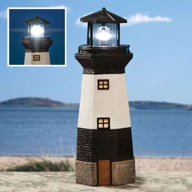 Product photograph of Black Lighthouse Solar Garden Light Ornament Decoration White Led By Bright Garden from QD stores