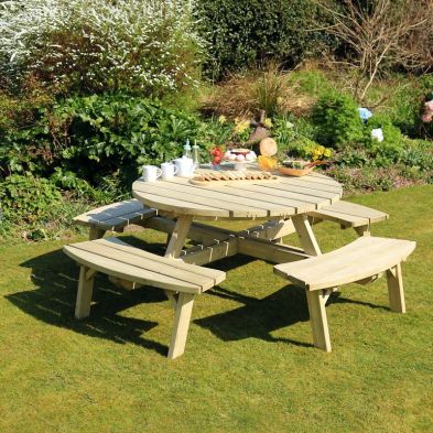 Rose Garden Picnic Table By Zest 8 Seats