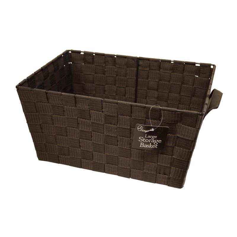 Large Polypropylene Basket With Handles - Dark Brown