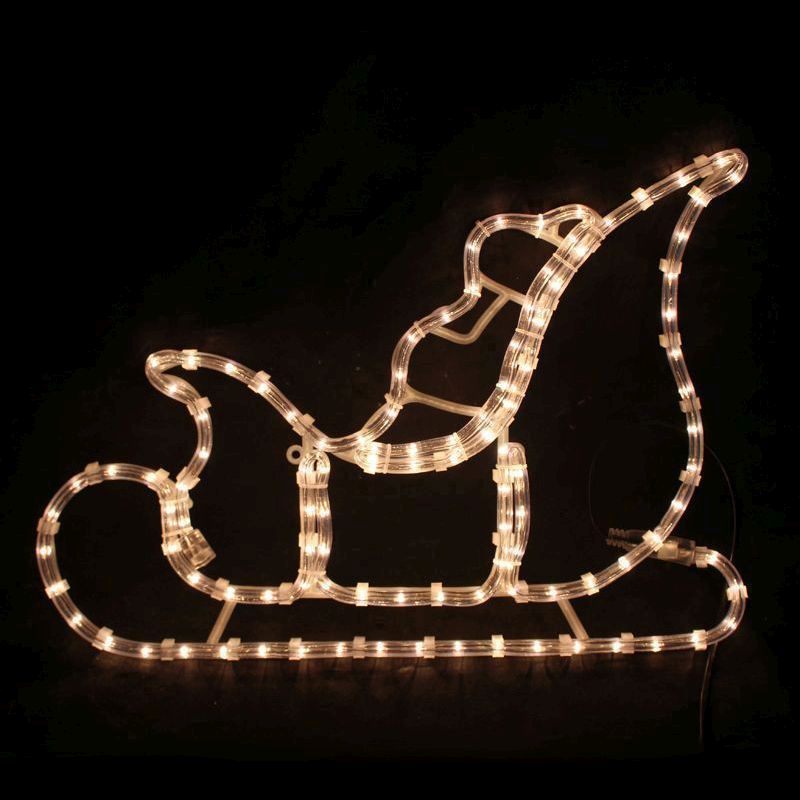 LED White Outdoor Santa's Sleigh Decoration Mains 34cm