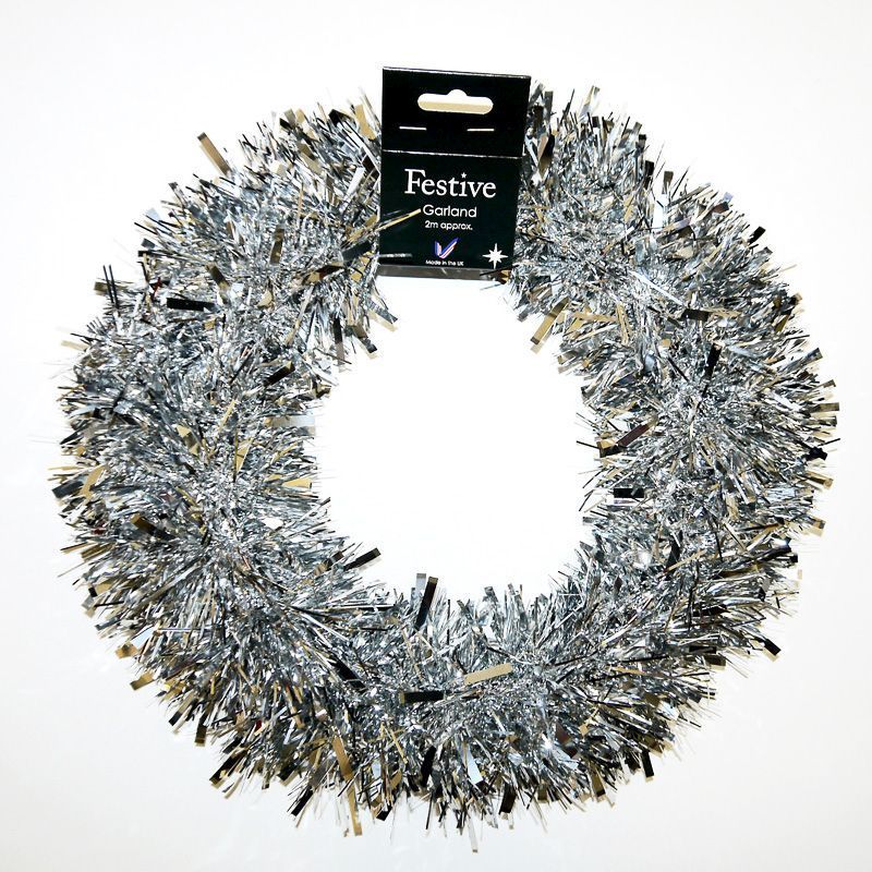 Tinsel  Wreath - Silver