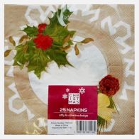 See more information about the Christmas Lunch Napkin 25 Pack - Holly Design