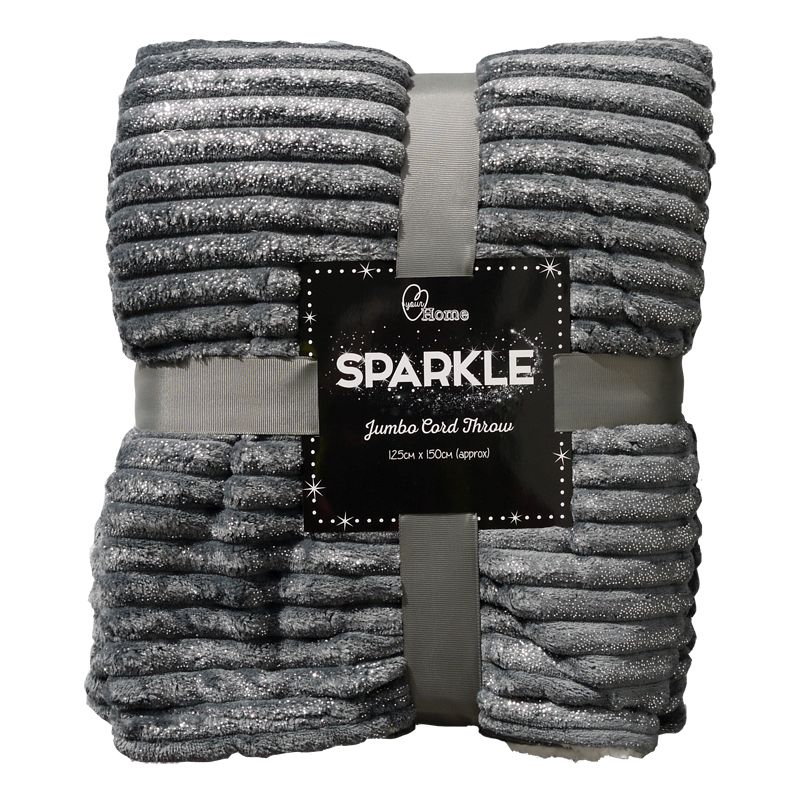 Sparkle Jumbo Cord Throw - Dark Grey