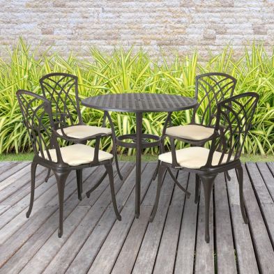 Product photograph of Classic Garden Patio Dining Set By Wensum - 4 Seats Cream Cushions from QD stores