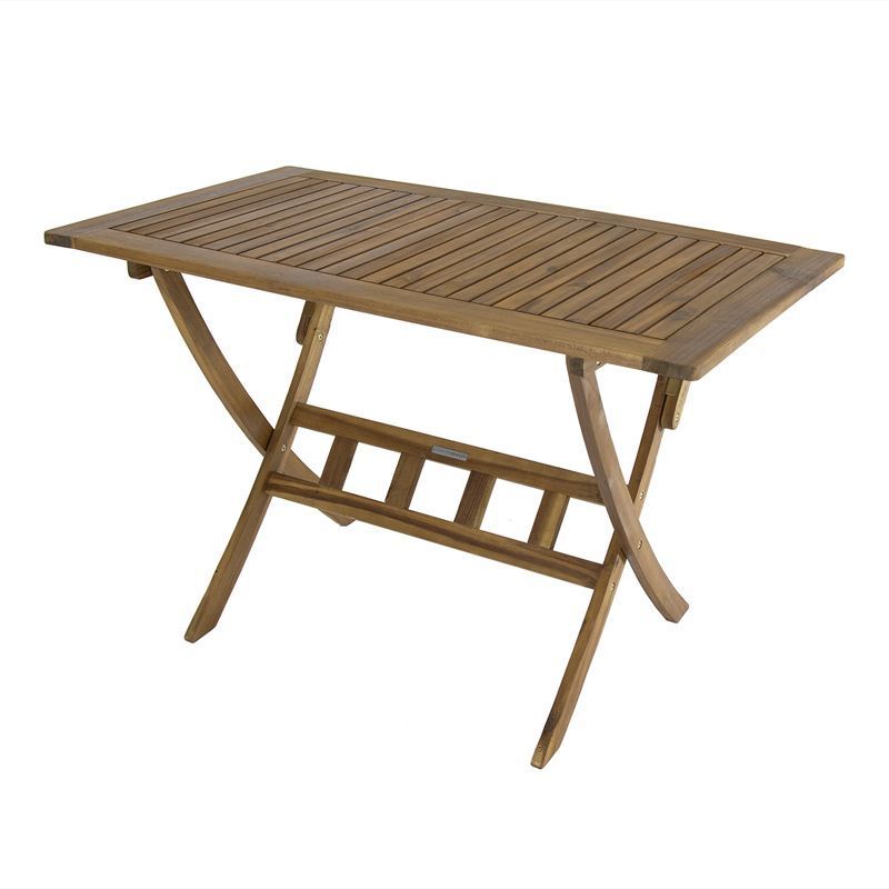 Outdoor Garden Wooden Folding Dining Table Furniture Rectangular Acacia Wood UK 