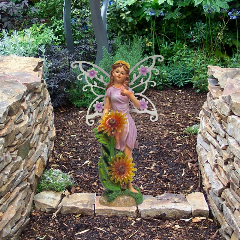 Magical Garden Solar Powered Woodland Flower Fairy - Purple