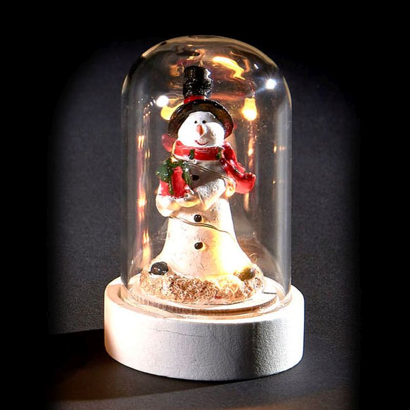 6 LED Glassware Dome Figure Tall Snowman