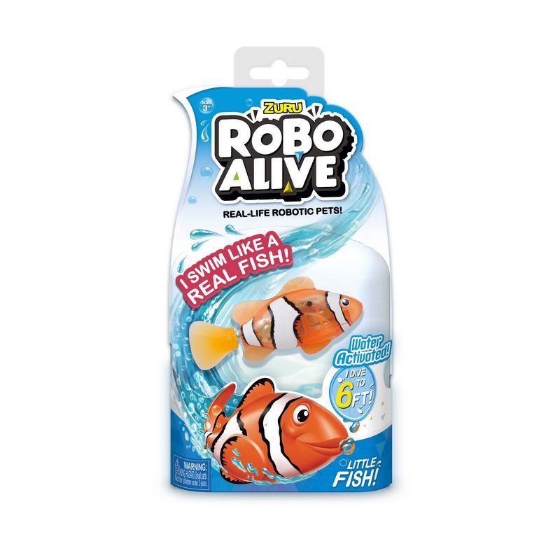 Robo Alive Swimming Orange Clown Fish Bath Toy