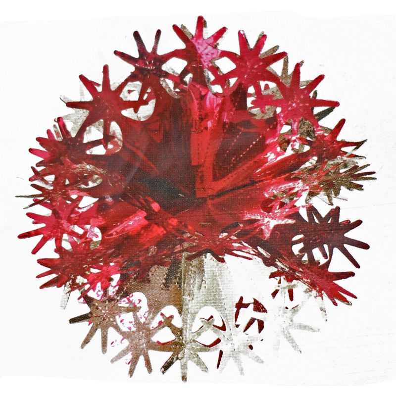 Foil Ball Christmas Decoration 10 Inch Red & Gold