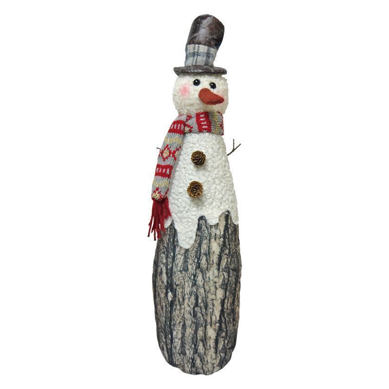 Standing Snowman With Brown Top Hat 23 Inch