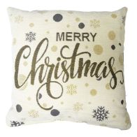 See more information about the 43x43cm Merry Christmas Text Tapestry Cushion