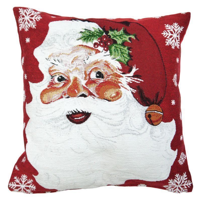 43x43 cm Large Santa Claus Tapestry Cushion Christmas Design