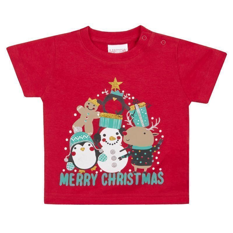 Baby Xmas Print T-Shirt 3-6 Months - Merry Christmas