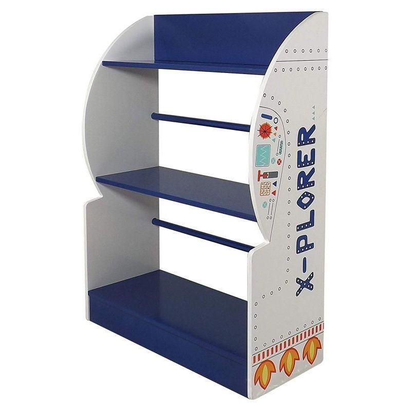 Explorer Bookcase White & Blue 3 Shelves by Kidsaw