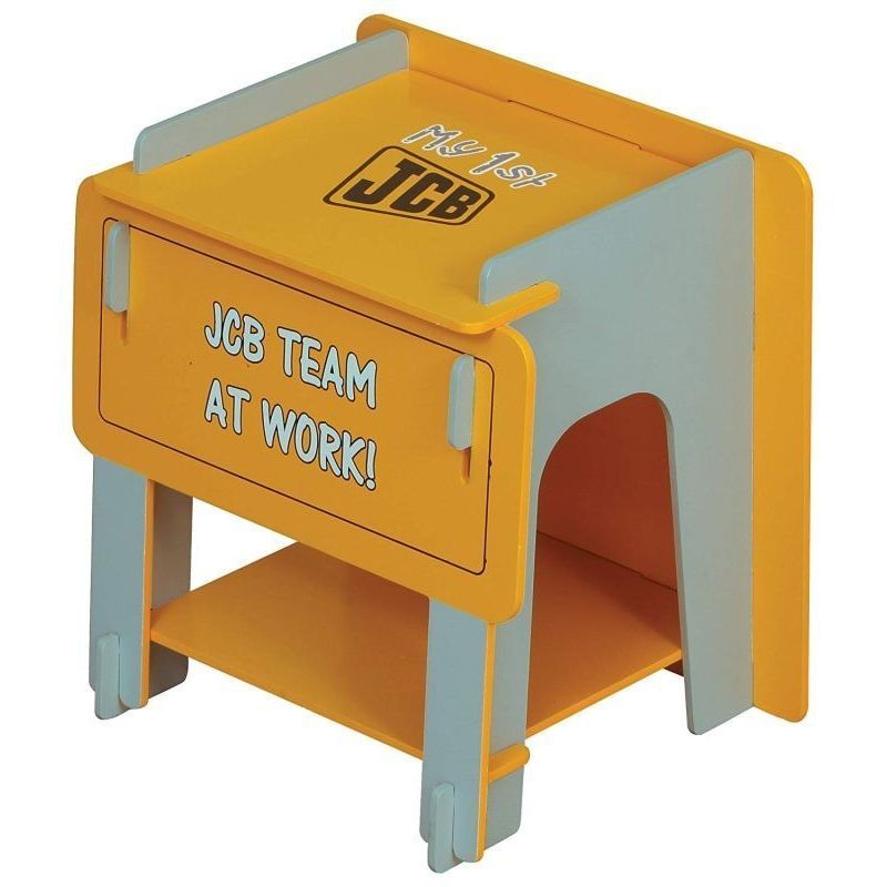 JCB Junior Side Table Yellow 1 Shelf by Kidsaw
