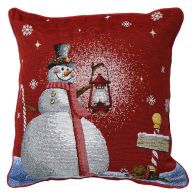 See more information about the 43x43cm Red Snowman Tapestry Cushion