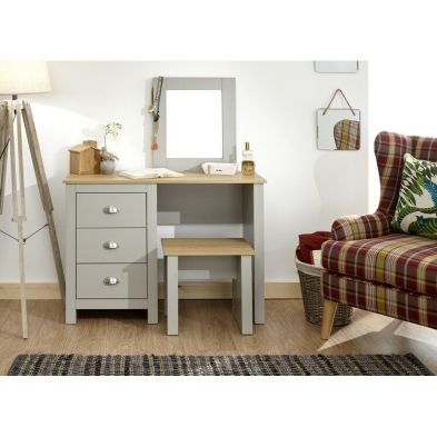 See more information about the Lancaster Tall Dressing Table Grey 3 Drawers