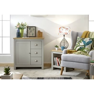 Product photograph of Lancaster Sideboard Grey 1 Door 3 Drawers from QD stores