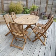 See more information about the Acacia Wood Garden Patio Dining Set by Wensum - 6 Seats