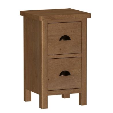 Product photograph of Rutland Bedside Table Oak Natural 2 Drawers from QD stores