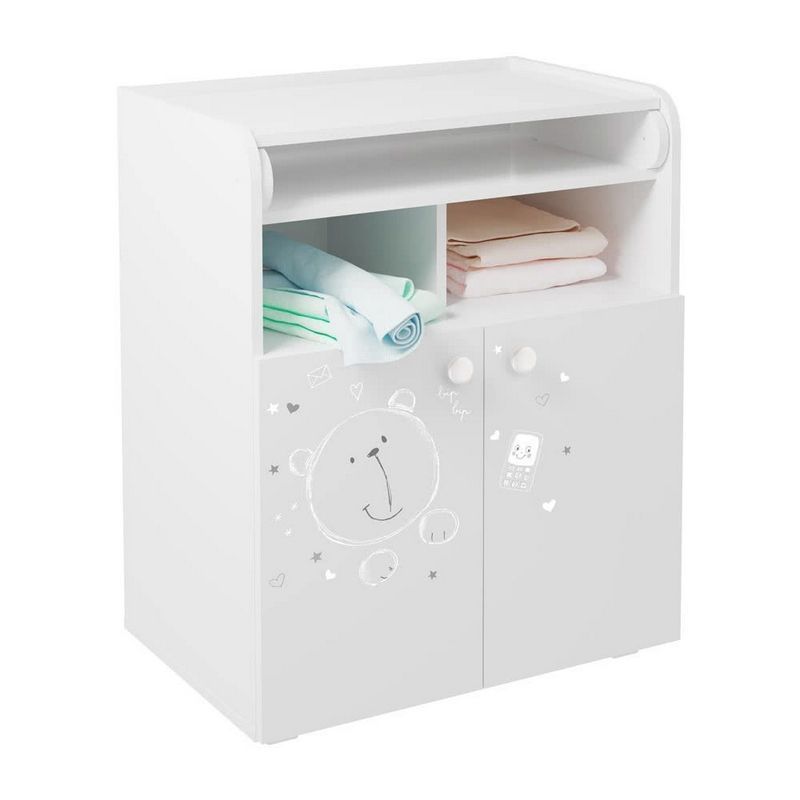 Kudl Changing Table White 3 Shelves 2 Doors by Kidsaw