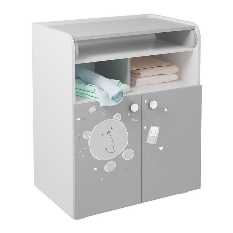 Kudl Changing Table Grey 2 Shelves 2 Doors by Kidsaw