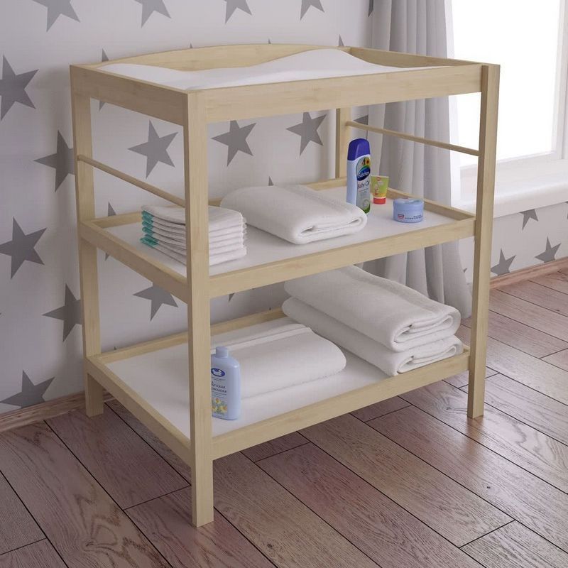 Kudl Changing Table Beige 2 Shelves by Kidsaw