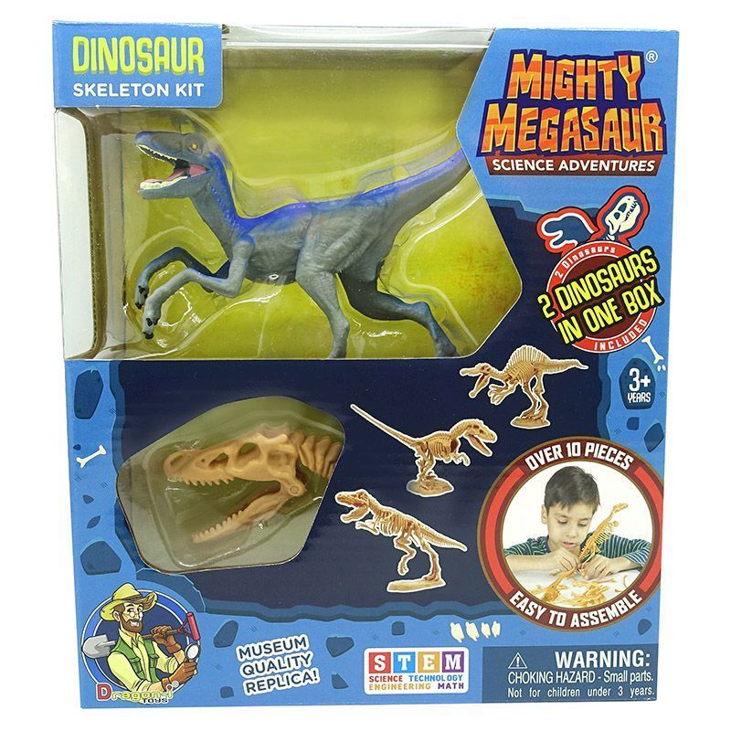 Mighty Megasaur Buildable Raptor Skeleton Set
