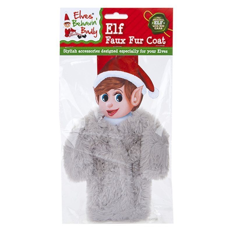 Elves Behavin' Badly Elf Size Faux Fur Coat Grey