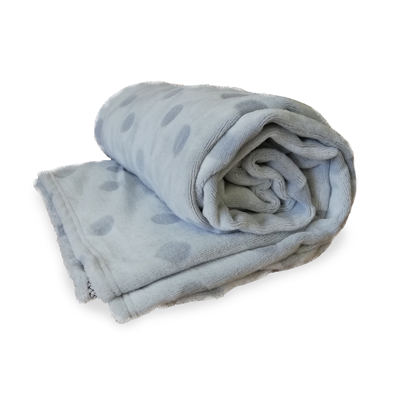 Flannel Fleece Blanket Grey Polka Dot 150x200cm
