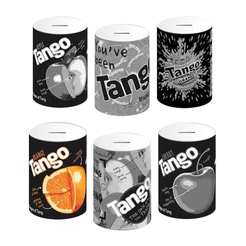 Orange Tango Money Tin 10x15cm - Black