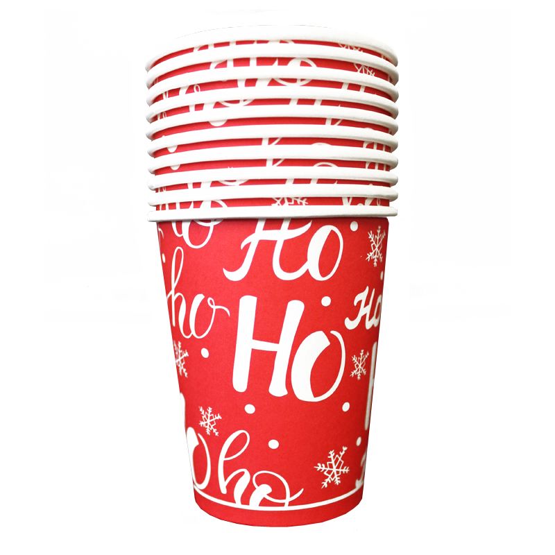 Christmas Paper Cup 10 Pack - Ho Ho Ho