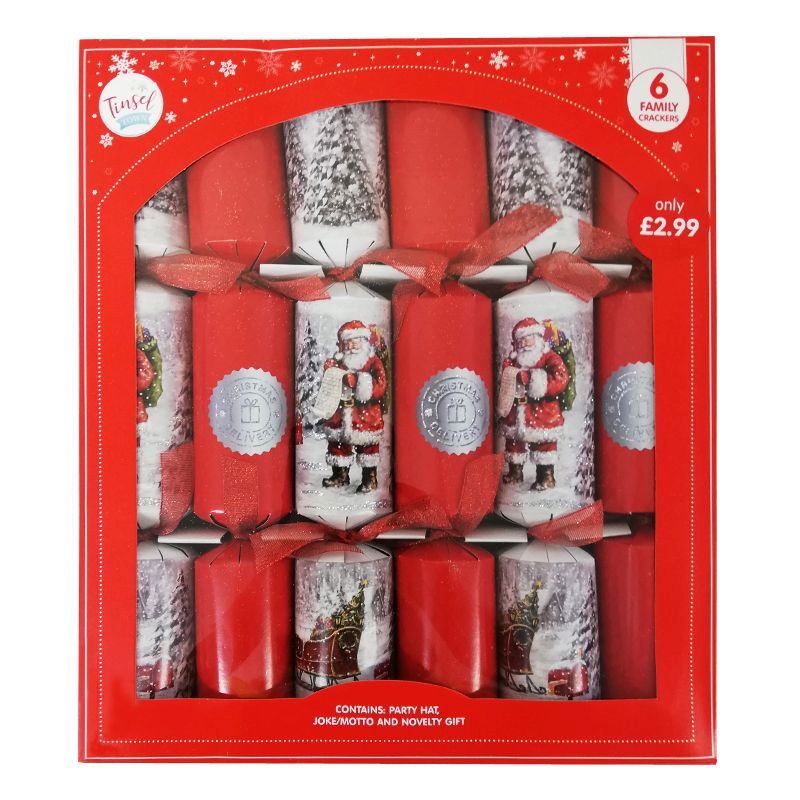 6 Christmas Party Crackers 15 Inch - Red Santa Claus - Buy Online at QD ...