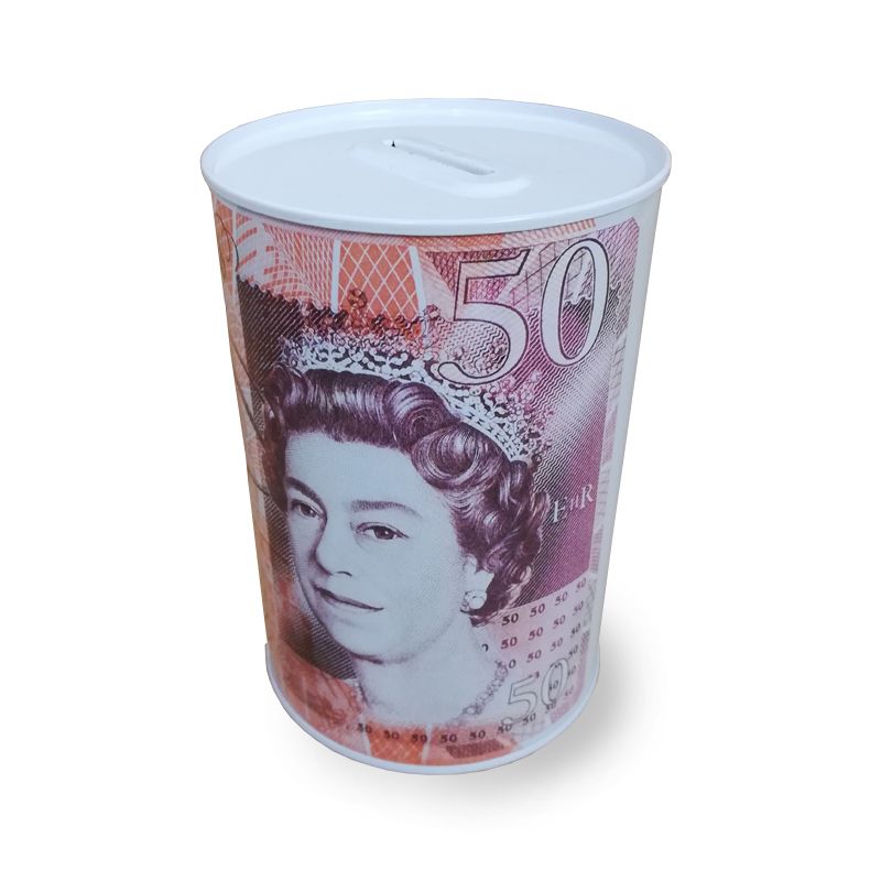Sterling Money Tin 10 x 15cm Fifty