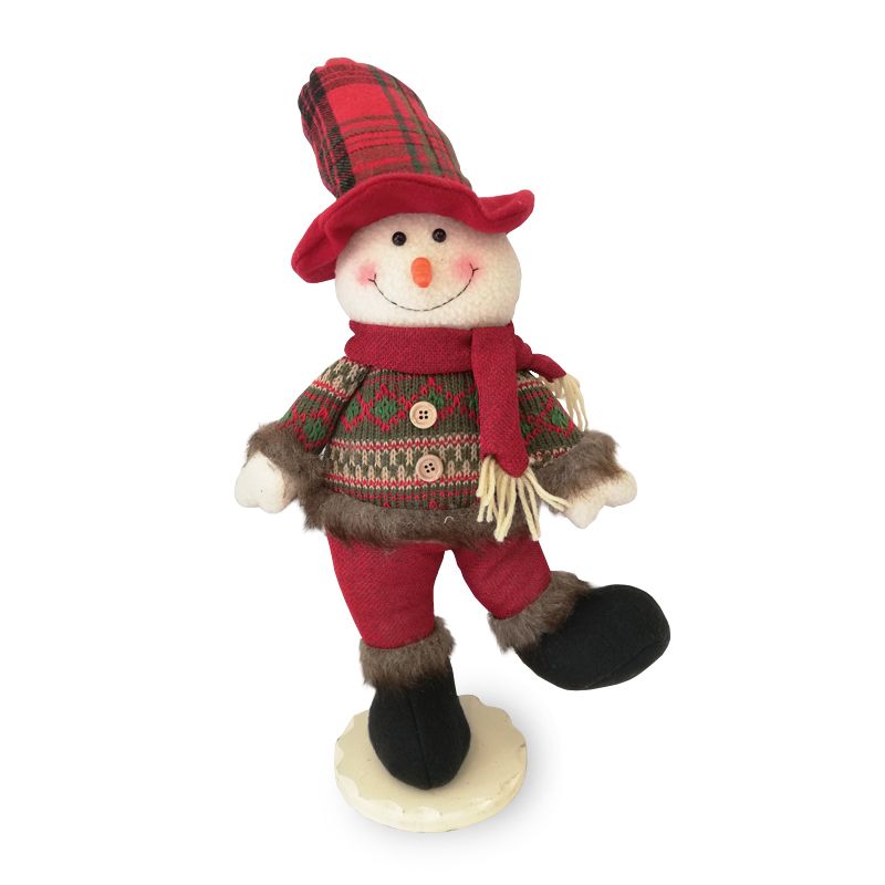 Standing Snowman Figure 19 Inch - Tartan Hat