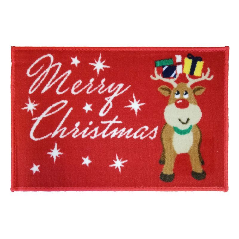 JVL Christmas Door Mat Reindeer Merry 40 x 60cm