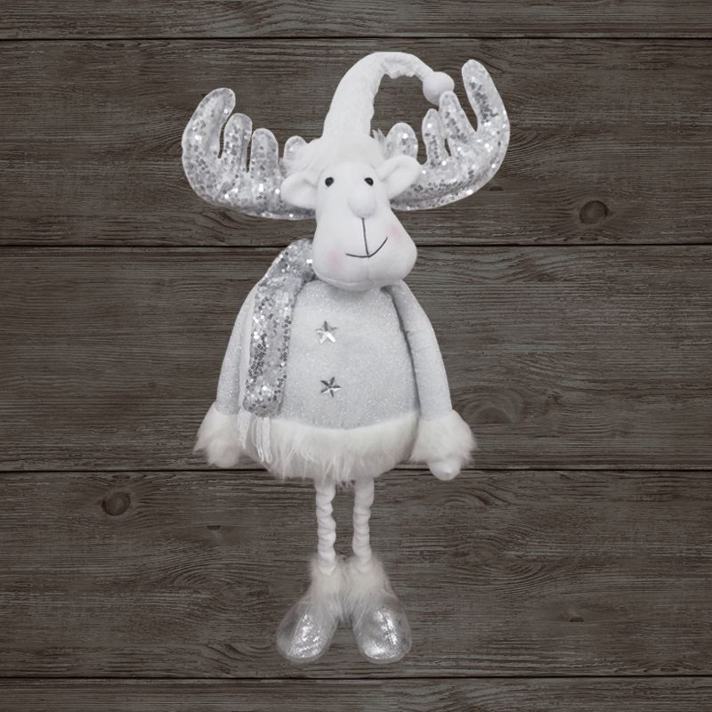 Sparkle Reindeer White & Silver Extendable 32 Inch