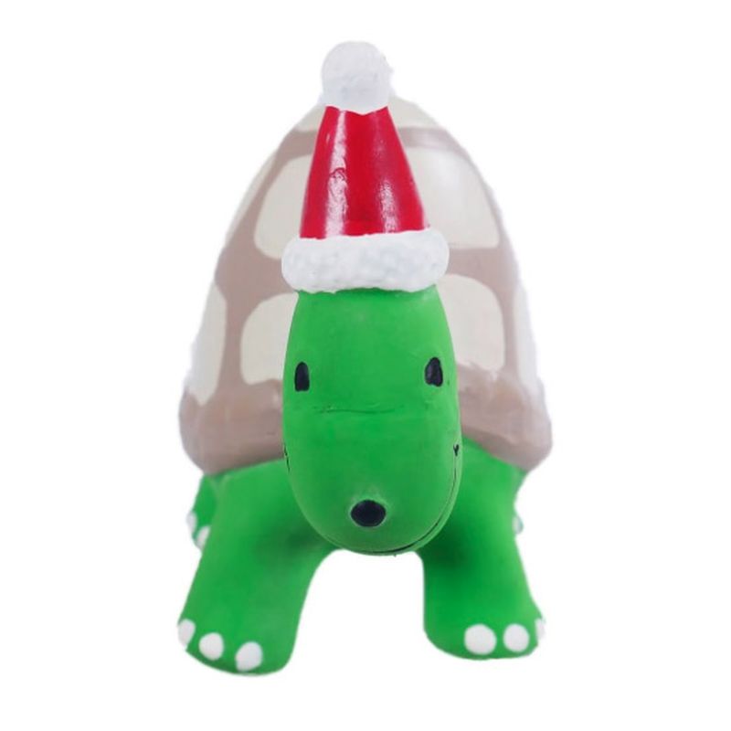 Festive Squeaky Jungle Animals Tortoise Dog Toy