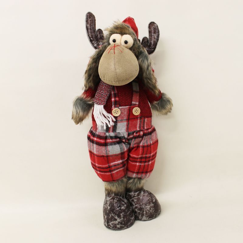 19 Inch Standing Reindeer - Tartan Hat