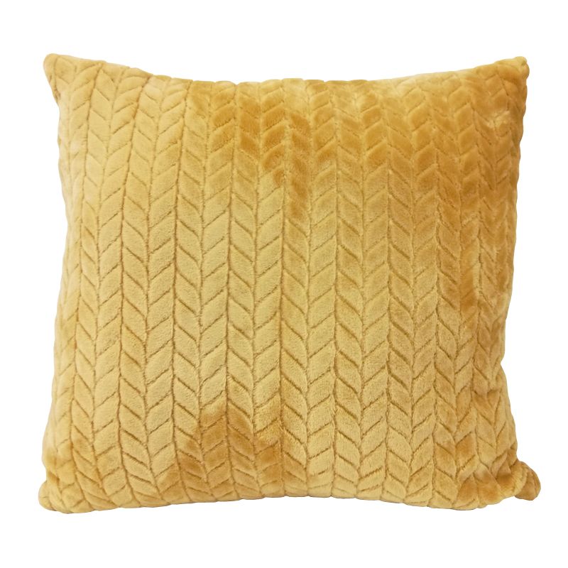 Hamilton McBride Jacquard Flannel Cushion Yellow 50 x 50cm