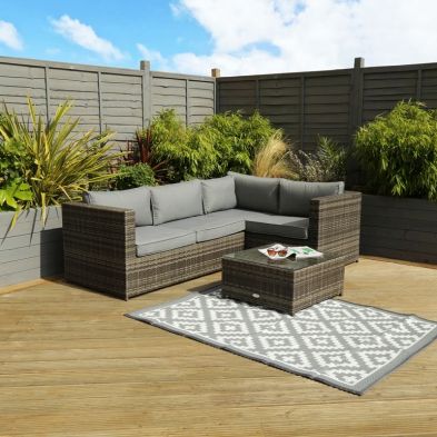 Product photograph of Classic Rattan Garden Corner Sofa By Wensum - 3 Seats Grey from QD stores
