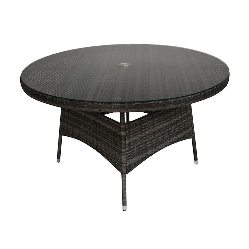 Grey Charles Bentley Rattan 6 Seater Dining Table 
