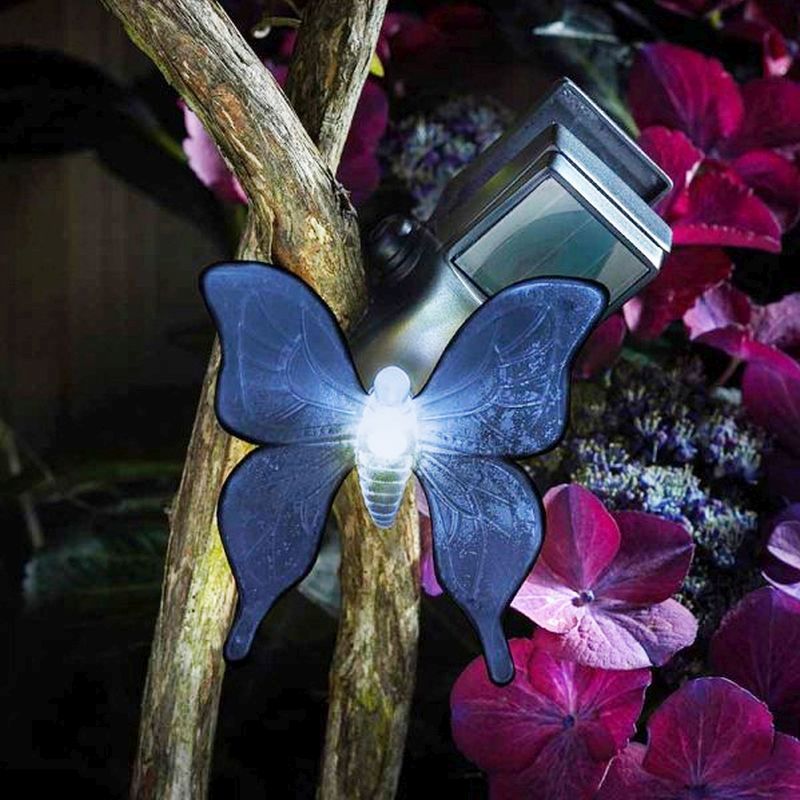 Butterfly Solar Garden Light Ornament Decoration Blue LED - 8cm by Smart Solar
