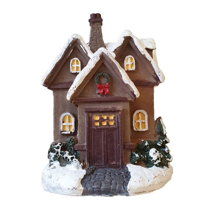 Winter House Christmas Ornament Brown House
