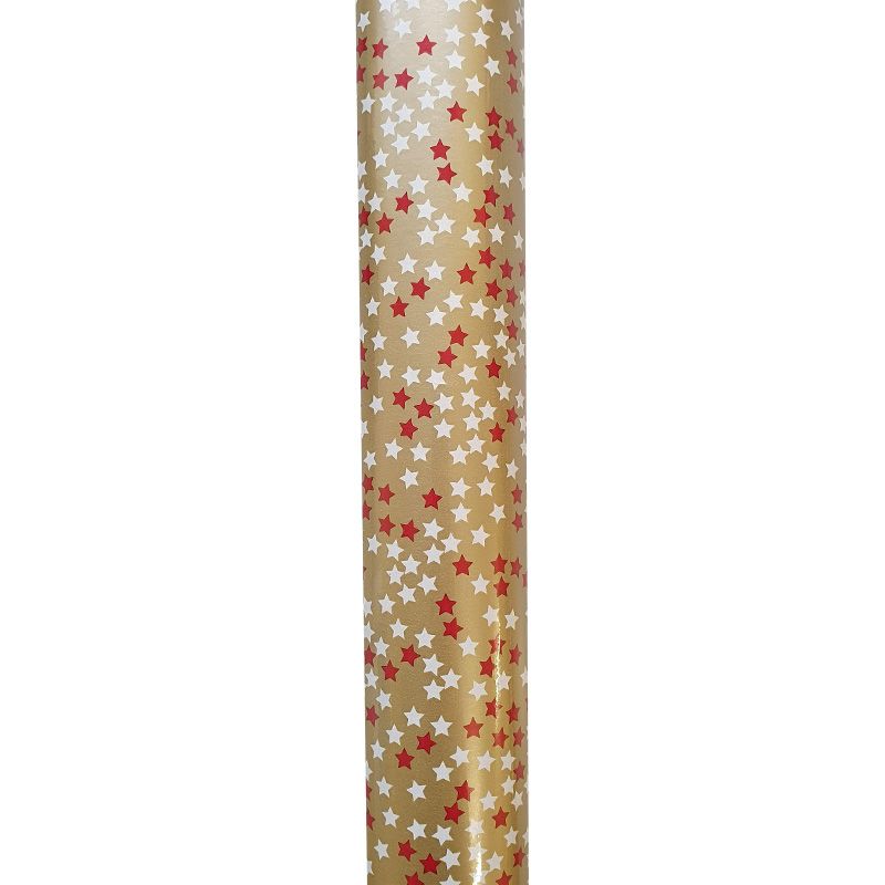 Contemporary Giftwrap 8M Gold With Stars