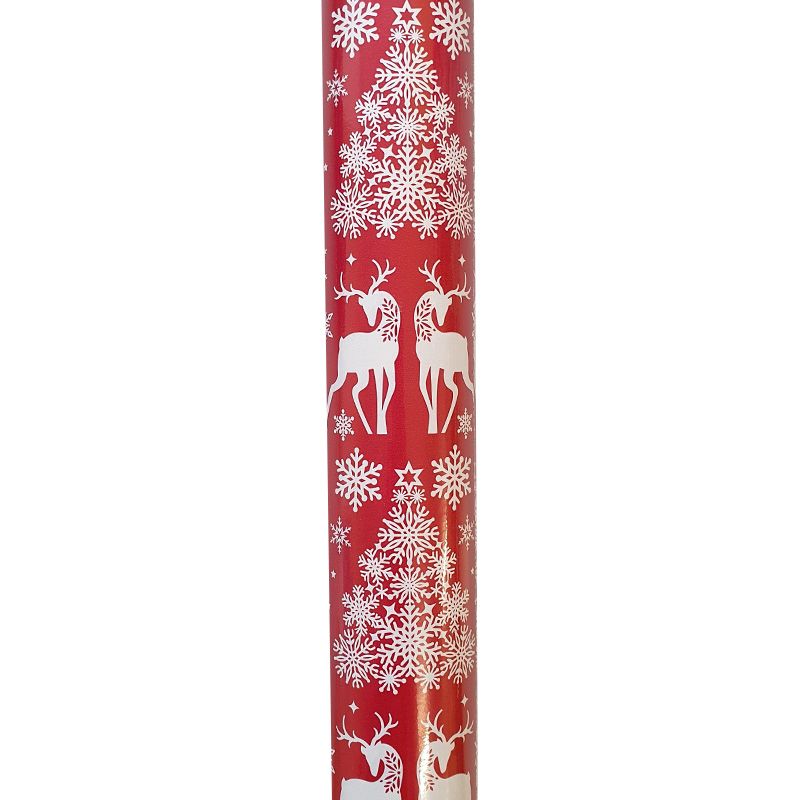 Contemporary Giftwrap 8M Red With Stags